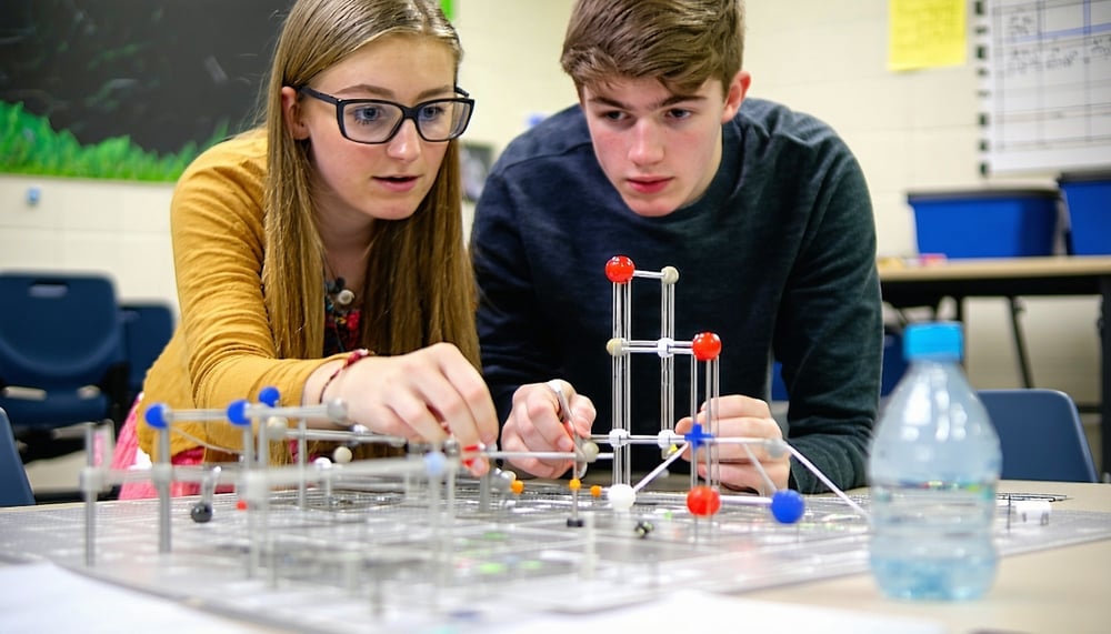 Students collaborating on a STEM project Students collaborating on a STEM project